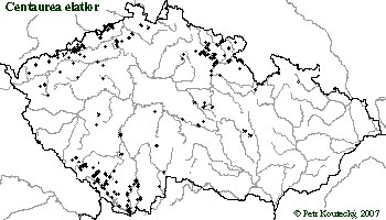 Mapa rozsireni C. elatior